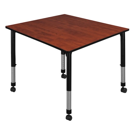 Regency Square Mobile Tables, 48 W, 48 L, 23-34 H, Wood, Metal, Cherry TB4848CHAPCBK